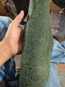 agate stone custom embossed leather journal with flower embossing pattern along with <b>key</b> made with old look papers - Product Image 5