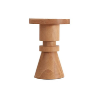 Table basse élégante en bois massif, fabriquée à la main, ronde, sur piétement, hauteur réglable, écologique, pour salon et chambre