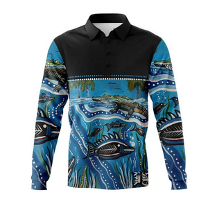 Vêtements de pêche par sublimation personnalisée Maillot de pêche à manches longues Polyester Protection UV Polos de pêche OEM Conception personnalisée - Product Image 1