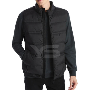 Chaqueta acolchada recubierta de invierno informal, diseño sin mangas, cuello levantado, a prueba de viento, transpirable, cierre de cremallera, patrón sólido antiretráctil - Product Image 4