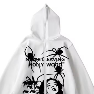Hombres al por mayor con la pantalla impresa Sudadera con capucha de los hombres y las mujeres de todos los tamaños de cremallera larga térmica al por mayor Full Zip Up Hoodies - Product Image 2
