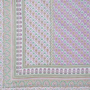 Purple Floral Print 240 TC 100% Cotton Double Bed <b>Sheet</b> Set with 2 Pillow Covers <b>King</b> <b>Size</b> for Home Hotel Use 3 4 6 Pc Options - Product Image 5