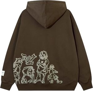 Sweat à capuche épais 100 % coton pour homme, personnalisable avec logo brodé, écologique, en polaire, coupe oversize, vente en gros pour l'hiver - Product Image 2
