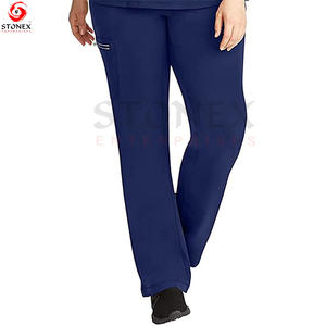 Ensemble de gommage d'allaitement respirant pour femmes pantalon droit en tissu solide décontracté et chemise à manches courtes unisexe nouveau produit - Product Image 5