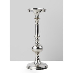 Bougeoir pilier en métal plaqué argent Design de luxe fait à la main table maison salon décoration bougie pilier - Product Image 3