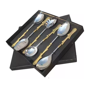 Productos más vendidos, juego de servidor de ensalada de acero inoxidable, caja roja, regalos de embalaje, servidor de ensalada usado, cuchara de restaurante - Product Image 3