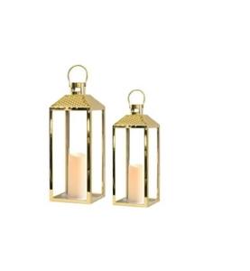 <b>Gold</b> Metal Square <b>Candle</b> Lanterns for Home Decor Wedding Christmas-Handmade Eco-Friendly Centerpiece - Product Image 3