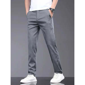 Pantalones de Seda Color Caqui Claro para Hombre, Corte Recto y Ajustado, Talla 28, Marca Old Money KRAAEVV LLC - Product Image 4