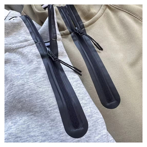 Sweats à capuche et sweat-shirts pour hommes Sweat-shirt surdimensionné en polyester/coton avec logo personnalisé Sweat-shirt à capuche d'automne gris/noir respirant et écologique - Product Image 5