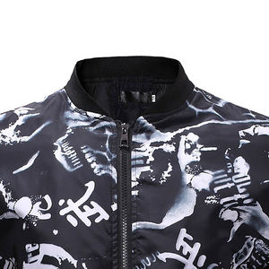 Chaqueta de bombardero de satén ligera de alta calidad, chaqueta de sublimación con cuello levantado y diseños de estilo callejero bordados personalizados - Product Image 4
