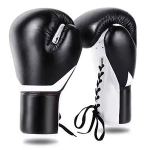 Guantes de Boxeo de Cuero Impermeables con Cordones de Alta Calidad para Hombre y Mujer, Ajuste Cuadrado, Guantes de Entrenamiento y Sparring - Product Image 3
