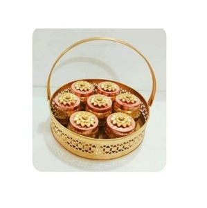Storage Box Copper Decorative Dry <b>Fruits</b> Nut Jar Usage For Home And Diwali Decoration Set of 4 gifted item - Product Image 6