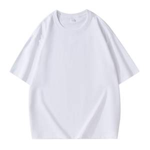 Camiseta de talla grande de color sólido suelta directa de fábrica se puede personalizar de manga corta de punto estilo formal última camiseta para hombres - Product Image 4