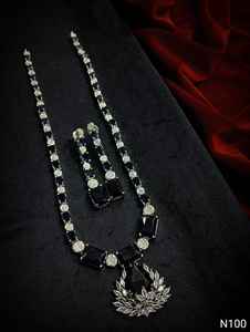 À la mode et fantaisie style indien américain diamant clouté collier avec boucles d'oreilles ensemble de bijoux pendentif ensemble pour femmes et filles - Product Image 2