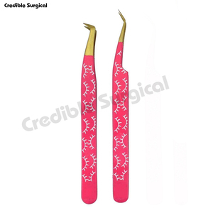 Juego de pinzas para pestañas profesionales de acero inoxidable de alta calidad, Tipo de Volumen de fibra, puntas puntiagudas curvas rectas para cejas de belleza - Product Image 3