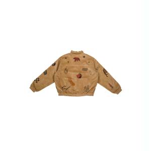Veste en velours côtelé brodée vintage-Veste en velours côtelé élégante et unique avec broderie florale, parfaite pour une tenue décontractée - Product Image 2