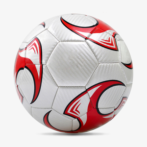 Ballon de football rouge et blanc durable de taille 5 pour l'entraînement et le match en cuir PU de haute qualité et durable pour enfants et adultes - Product Image 1