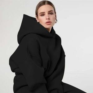 Jersey liso de alta calidad para mujer, Sudadera con cuello con cremallera, Top corto, sudaderas con capucha de algodón para mujer - Product Image 6