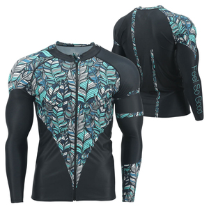Rash Guard à manches complètes de compression par sublimation personnalisée en gros de bonne qualité/avec un design entièrement personnalisé 100% Spandex/Nylon - Product Image 1