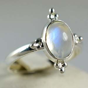 Rainbow Moonstone 925 Sterling Silver Handmade <b>Statement</b> <b>Ring</b> June Birthstone Jewelry Inlay Fine Perfect Gift for Her Birthday - Product Image 2