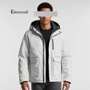 Veste d'hiver en toile épaisse pour homme, résistante à l'eau, coupe-vent, écologique, col à capuche, chaude, streetwear, pour le froid - Product Image 4