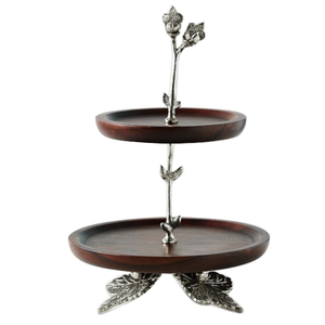 Hand Engraved Decorative <b>Marble</b> Top Metal <b>Cake</b> <b>Stand</b> Hotel Restaurant Birthday Party Celebration Rounded <b>Cake</b> Platter <b>Stand</b> - Product Image 2