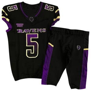 Concevez votre propre maillot de football américain pour jeunes Maillot de football spandex en maille de polyester pour enfants Impression par sublimation - Product Image 2
