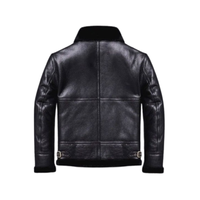Blouson en cuir shearling B3 sur mesure grande taille pour homme, fait main, noir, tricoté, respirant, fourrure, décontracté, fermeture éclair – Vente chaude