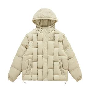 Parka cálida de invierno para hombre, chaqueta universitaria de estilo Hip Hop de Color sólido, prendas de vestir con capucha, tela de lona acolchada con relleno de algodón - Product Image 6