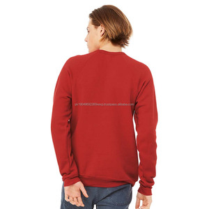 Bella Canvas <b>Red</b> Fleece Winter Warm Long Sleeve Pullover Crew Neck Tops Loose Fit Sweatshirt - Product Image 3