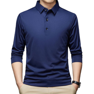 Polos de manga larga para hombre de primavera y otoño, 100% de algodón de alta calidad, diseño personalizado con nuevo logotipo, camiseta Polo al por mayor - Product Image 5