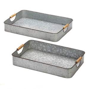 Bandeja rectangular galvanizada con asas - Product Image 6