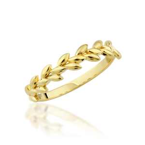 Anillo de Hoja de Rodio Chapado en Oro de 14k y Plata de Ley 925, Hecho a Mano, Minimalista, Delicado, Unisex, para Uso Diario, Regalo de San Valentín - Product Image 1