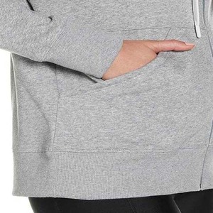 Haute qualité fermeture éclair à manches longues goutte épaule personnalisée femmes 100% polaire coton surdimensionné sweat à capuche vierge pour les femmes - Product Image 5