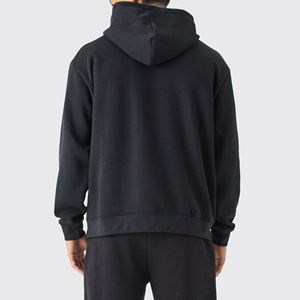 เสื้อกันหนาวมีฮู้ดสีพื้นระบายอากาศได้ดี, เสื้อกันหนาวผ้าฝ้ายหนาแบบหลวมโอเวอร์ไซส์100% - Product Image 6