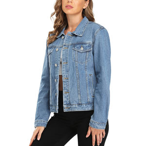 แจ็คเก็ตยีนส์มีกระดุมสำหรับผู้หญิงเสื้อแจ็กเก็ตยีนส์แบบลำลองสำหรับผู้หญิง - Product Image 2