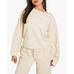 Sweat-shirt en molleton de coton pour femme, col rond, manches longues, décontracté, confortable - Product Image 1