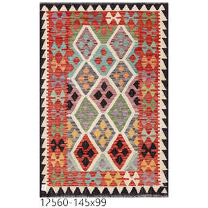 Alfombra Kilim de Maimana, Afganistán, 145 x 99 cm, Alfombras y Juegos de Alfombras - Product Image 1