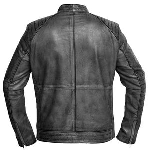 Chaqueta de cuero marrón para hombre, moda para hombre, Cafe Racer Biker - Product Image 6