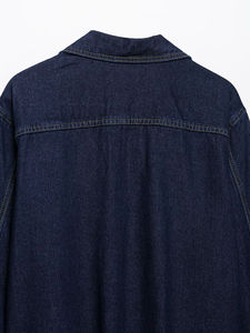 แจ็กเก็ตยีนส์ทรงหลวมสำหรับผู้หญิงเสื้อโค้ทยีนส์สีฟ้าแบบลำลองทรงสตรีทไซส์ใหญ่พิเศษมีกระดุมแขนยาว - Product Image 5