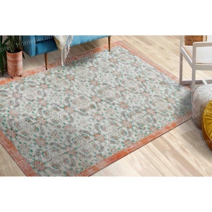 Tapis à motifs floraux orange : motif floral discret pour une décoration intérieure de luxe, tapis doux non tissé - Product Image 2