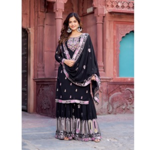 Suministro al por mayor colección de bodas traje Sharara con bordado ropa de fiesta de trabajo traje Salwar PARA VENTA DE EXPORTACIÓN - Product Image 1