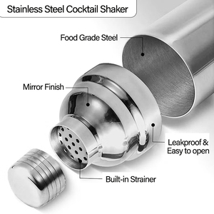 Wholesale Stainless Steel Cocktail Shaker Eco-friendly 500ml Reusable Lightweight Dishwasher Safe <b>Bar</b> Accessories Silver Copper - Product Image 2