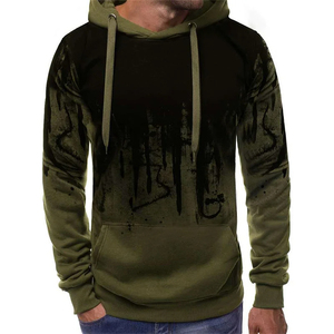 Nouvel an respirant hommes pull à capuche sweats à capuche imprimé haut décontracté Splash dégradé poche à manches longues hommes à capuche - Product Image 4