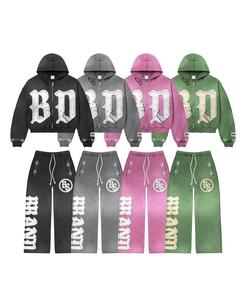 Pantalon 2 pièces avec fermeture éclair pantalon ample avec logo personnalisé de marque streetwear - Product Image 1