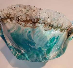 Ensaladera de resina hecha a mano para cocina y mesa, cuenco de servicio de nuevo diseño personalizable para el hogar, jardín, vajilla para fiesta - Product Image 2