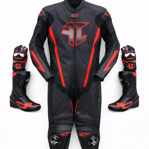 Combinaison de course de moto en cuir personnalisée, équipement de protection pour motard, combinaison de moto en cuir épais, prix compétitif, vêtements de course noirs - Product Image 3