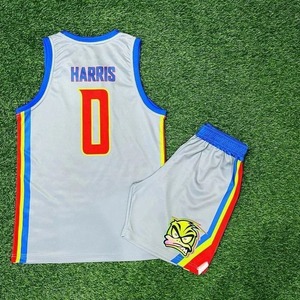 Ensemble de maillots de basket-ball personnalisés en gros, respirants, en maille, taille adulte, imprimés par sublimation - Product Image 3