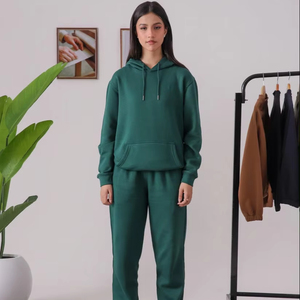 Sudadera con Capucha Extra Grande Personalizada para Mujer, Estilo Jogger, Algodón, Poliéster, Felpa, Bordado 3D, Bolsillo Delantero Tipo Canguro, Cordón Ajustable, Invierno - Product Image 1