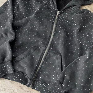 Nueva Sudadera con Capucha de Invierno Extra Grande con Pedrería, Estilo Urbano, Cierre de Cremallera, para Hombre, Fabricante OEM/ODM, Impresión Digital - Product Image 5